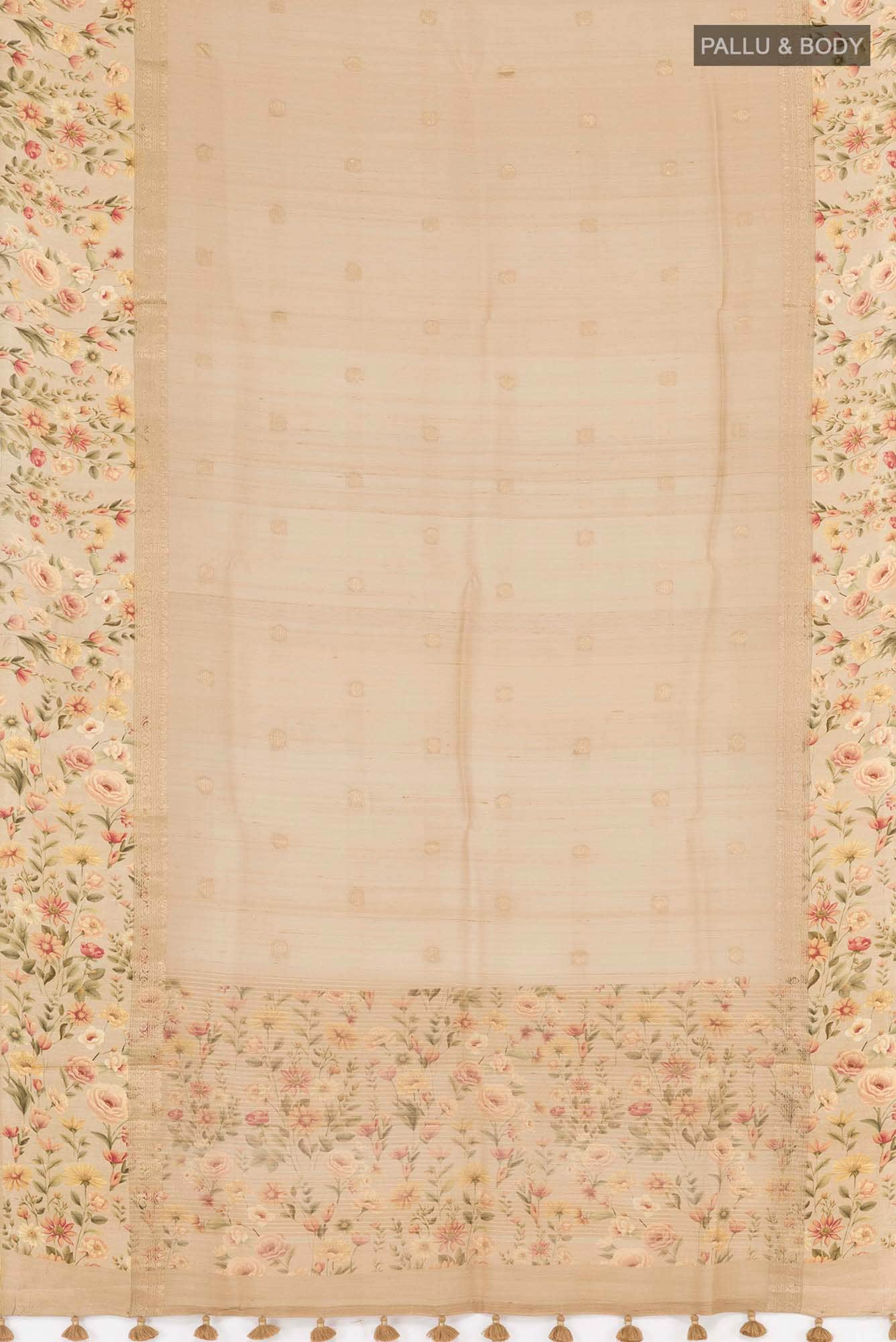 Dark Beige Tussar Saree