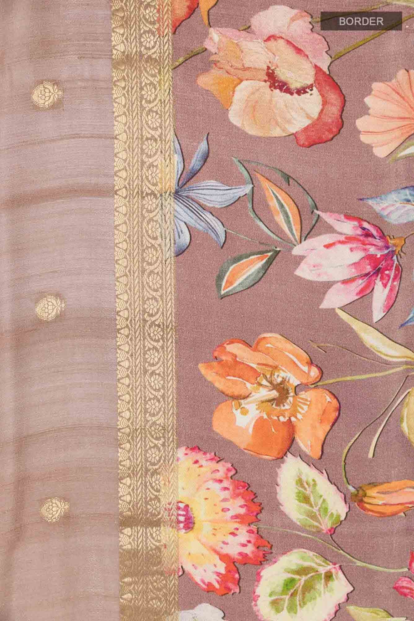 Lilac Tussar Saree