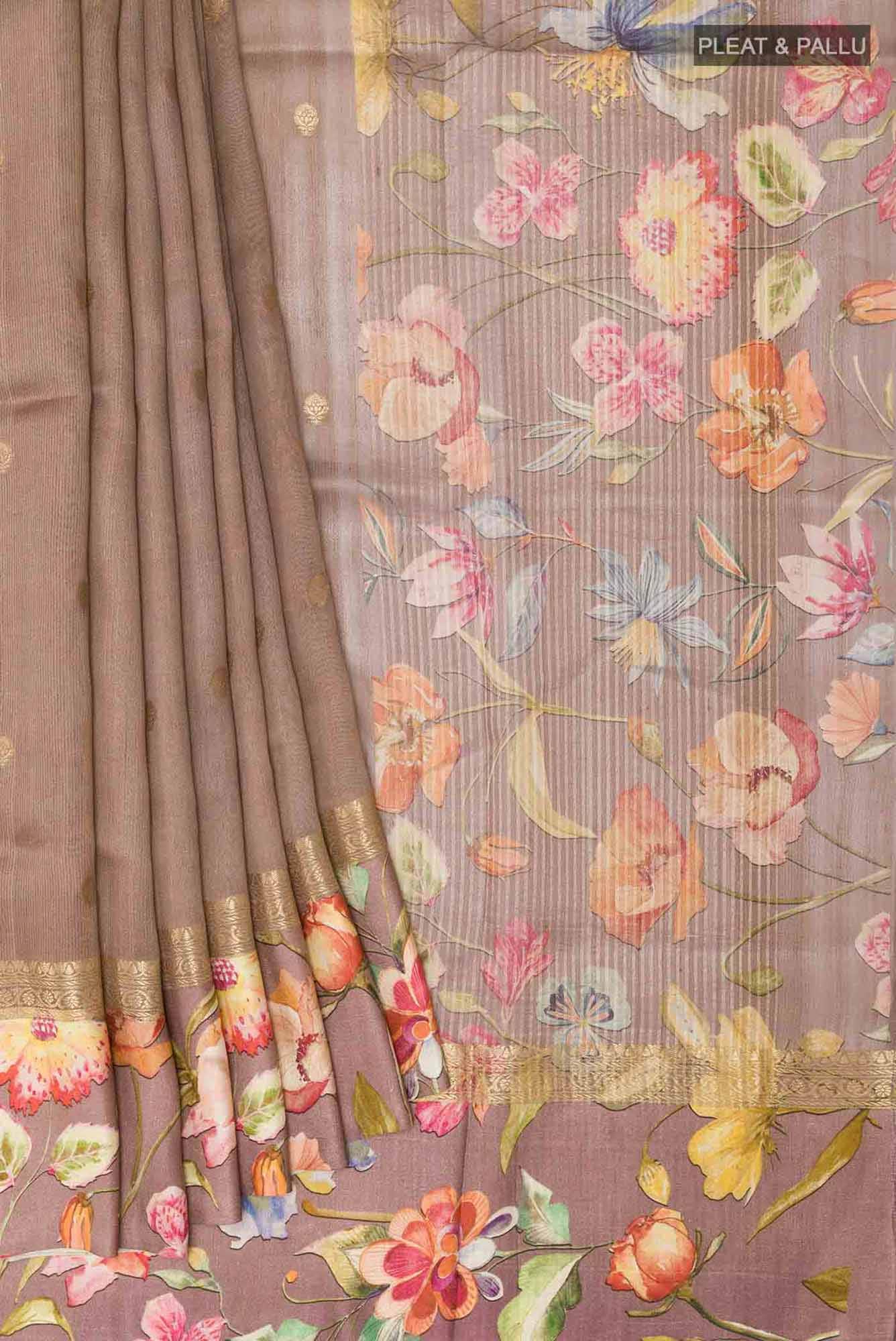 Lilac Tussar Saree