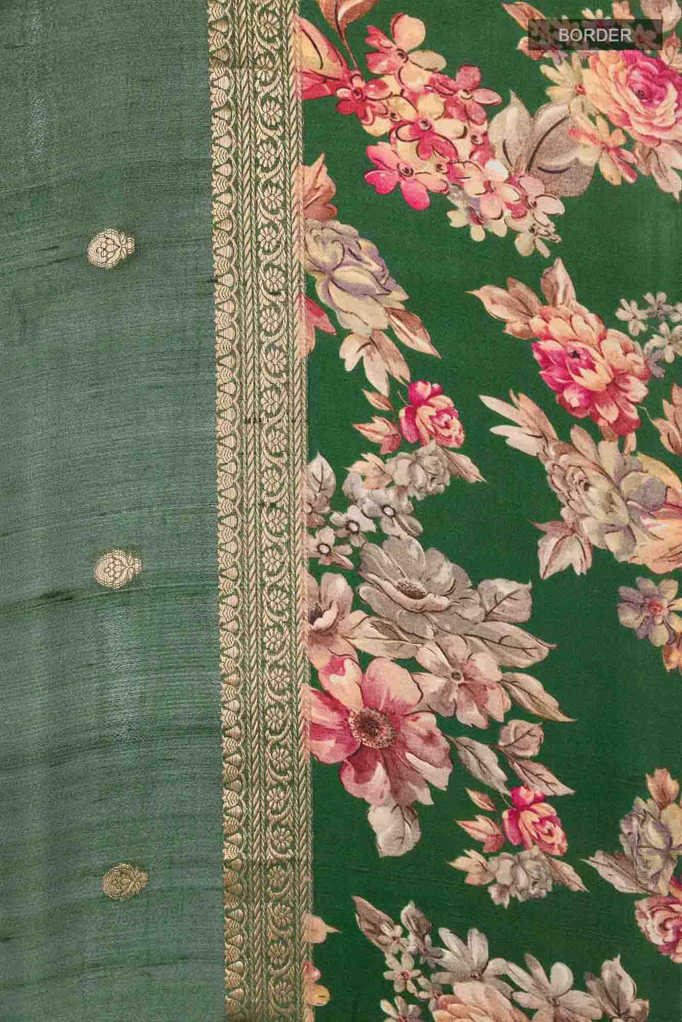 Green Tussar Saree