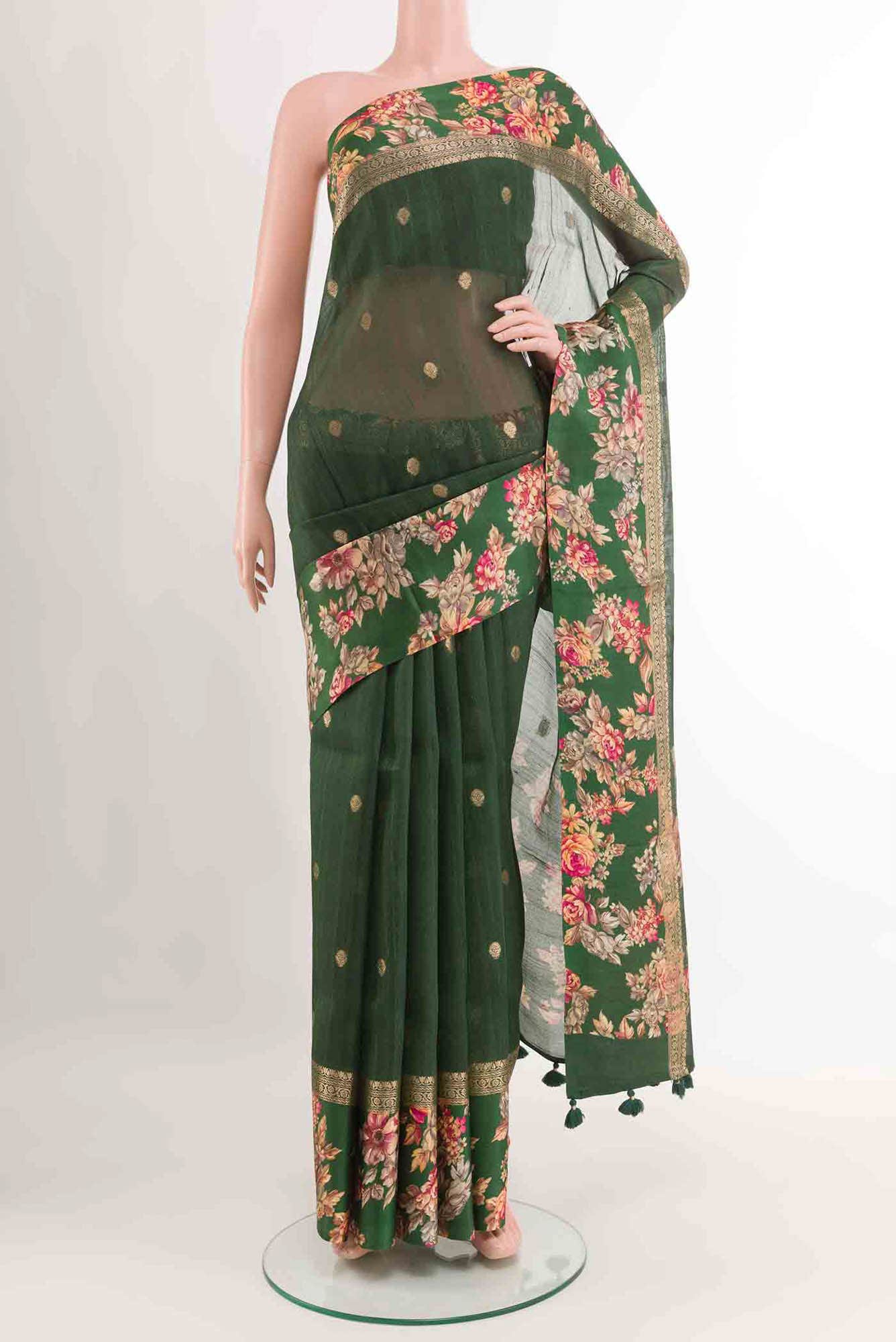 Green Tussar Saree