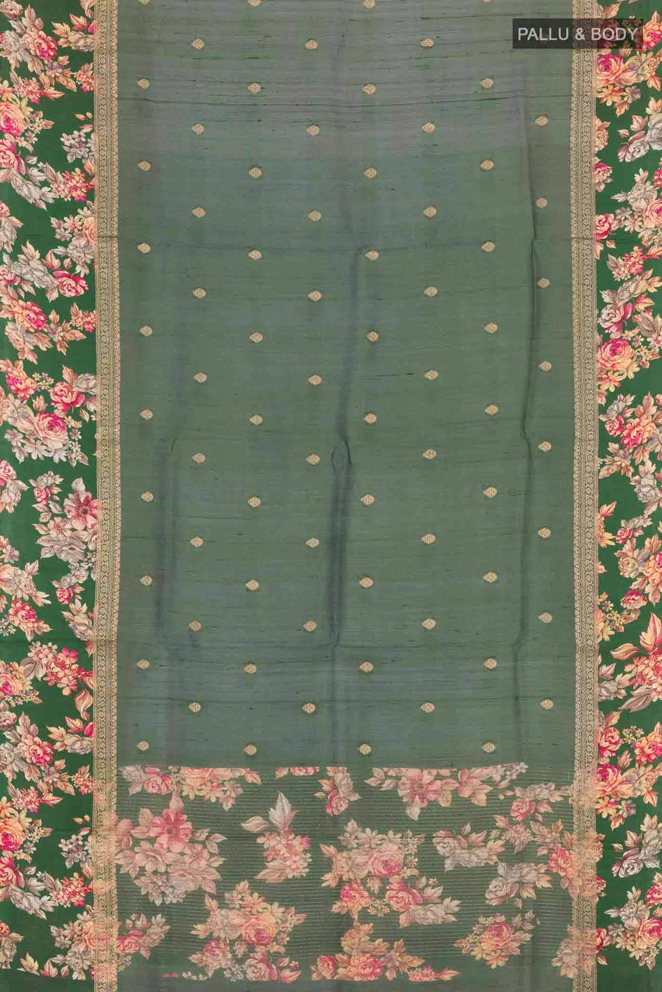 Green Tussar Saree