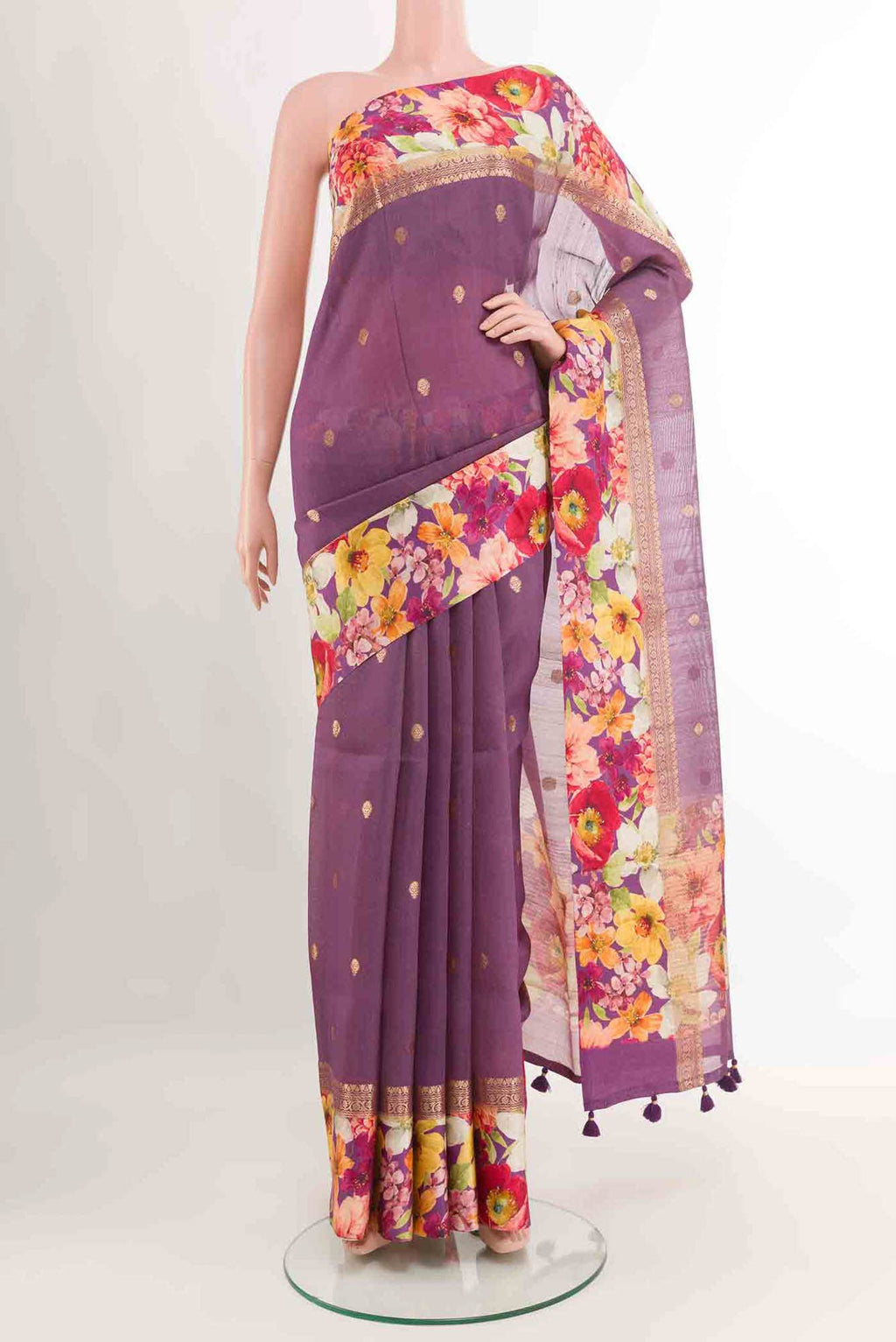 Purple Tussar Saree