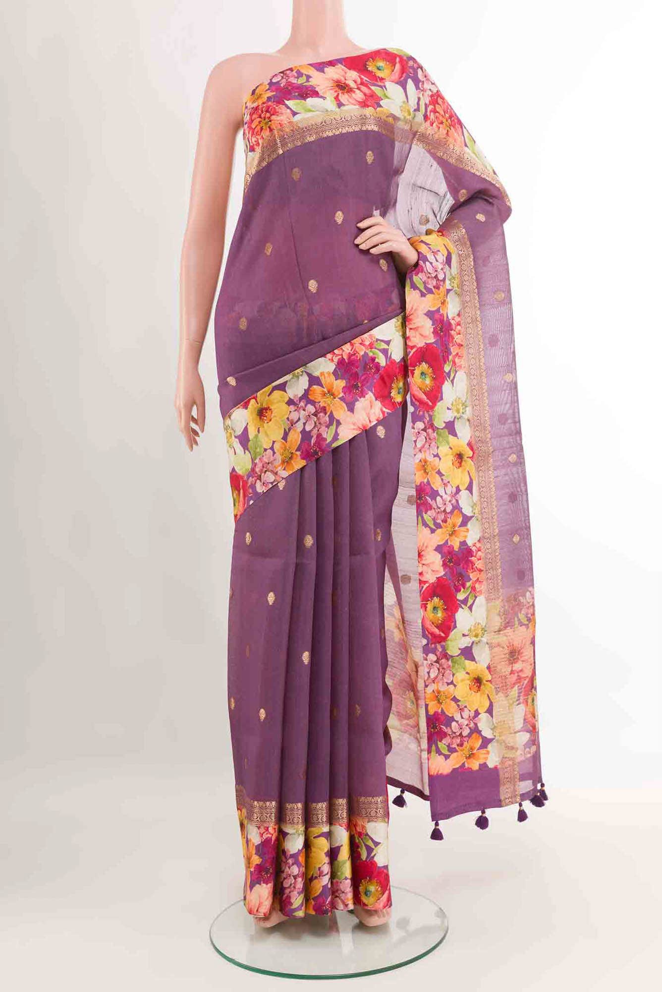 Purple Tussar Saree