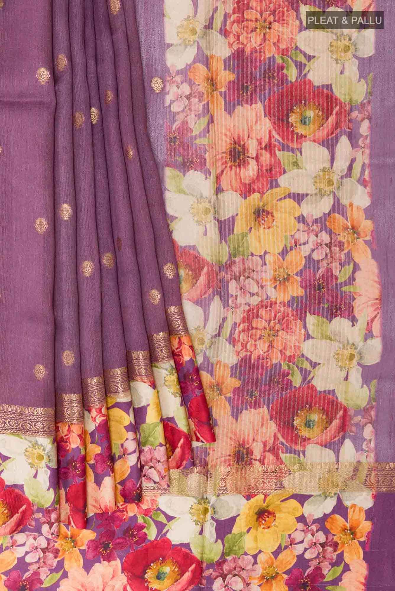 Purple Tussar Saree