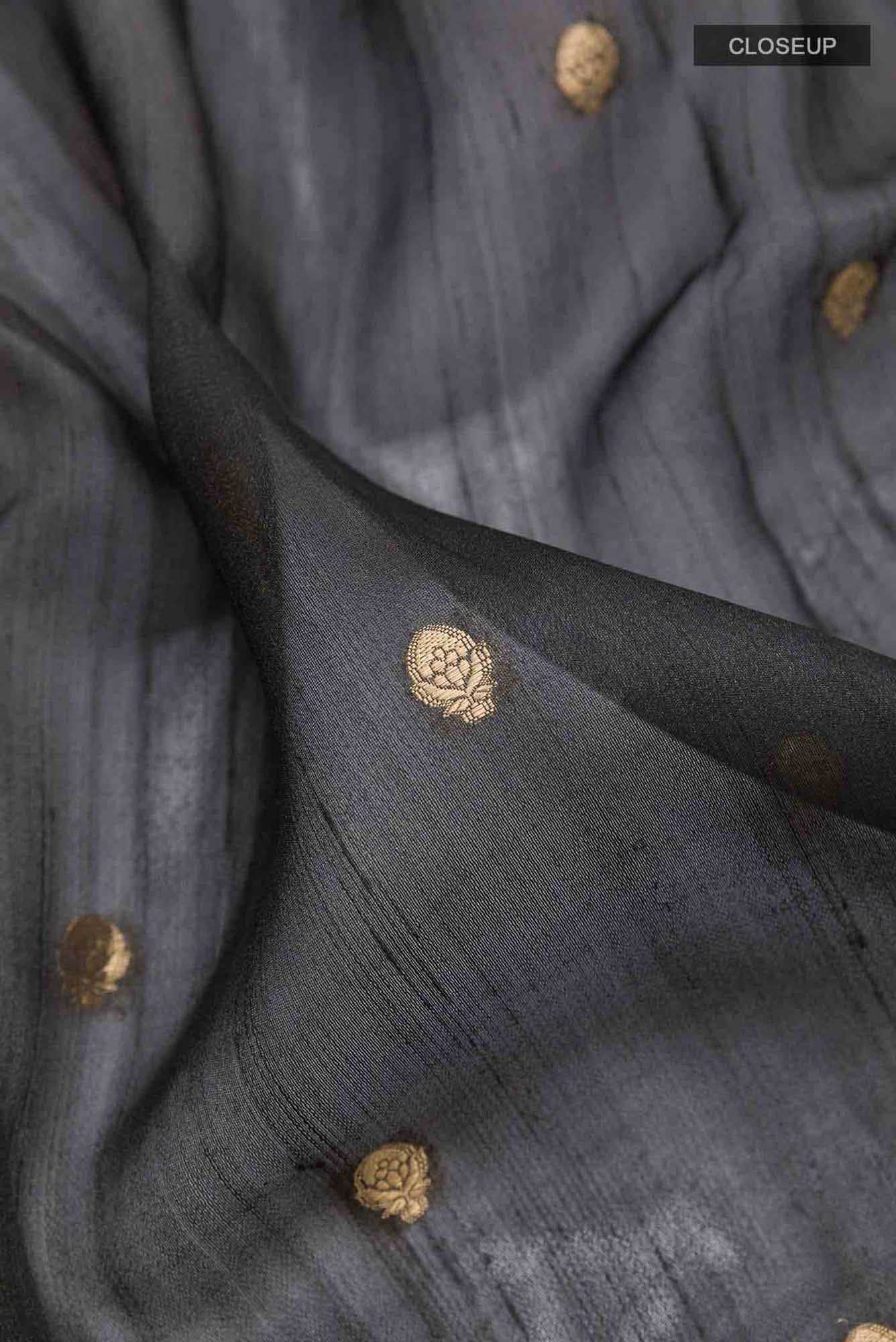 Black Tussar Saree