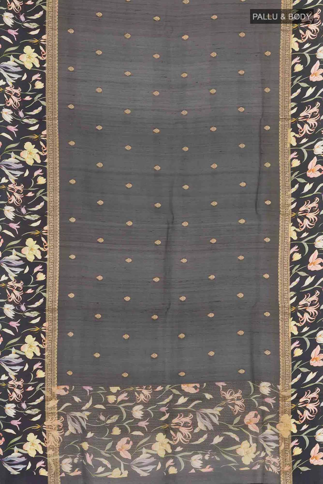 Black Tussar Saree