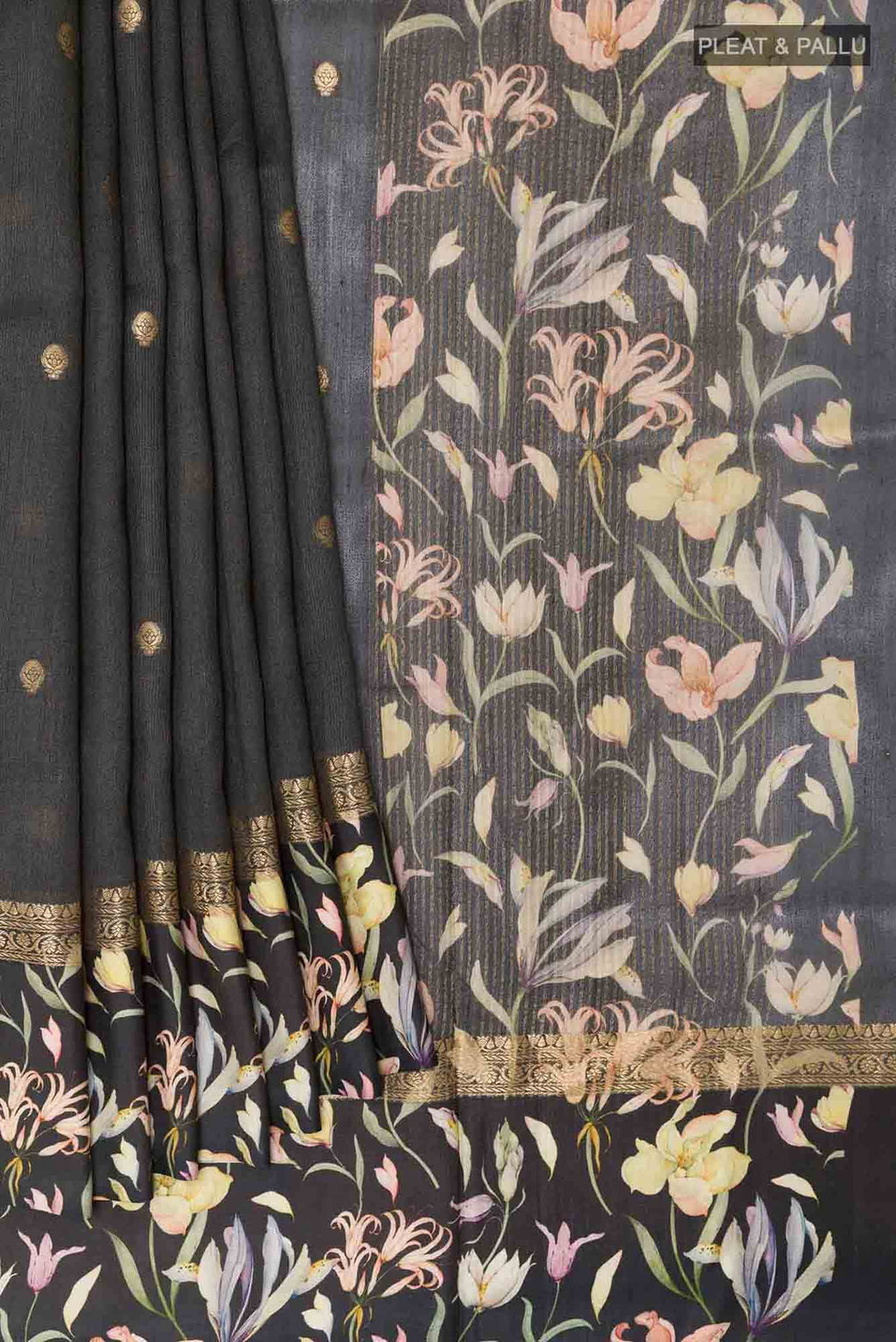 Black Tussar Saree