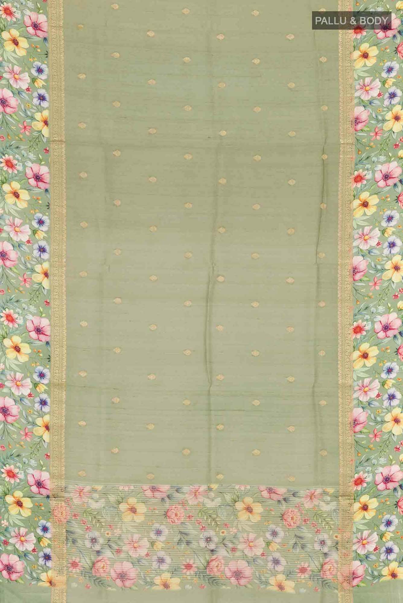 Pista Green Tussar Saree