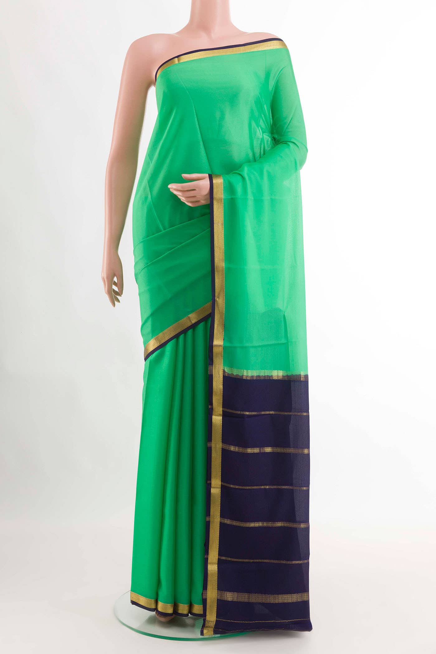 Green Crepe Saree