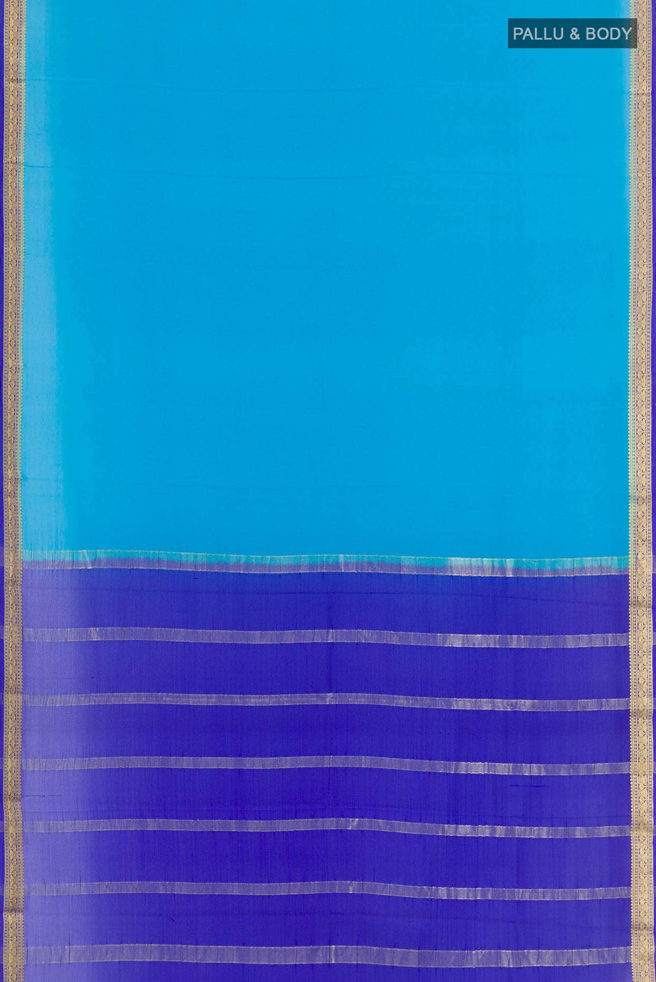 Blue Mysore Crepe Saree