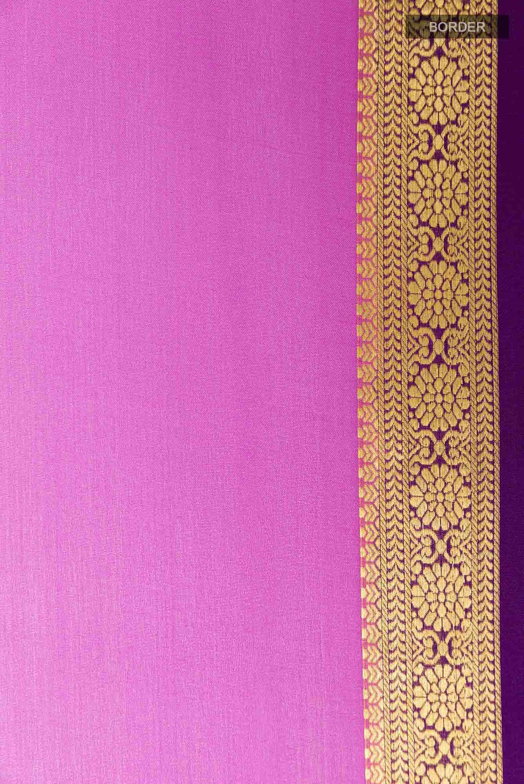 Pink Mysore Crepe Saree