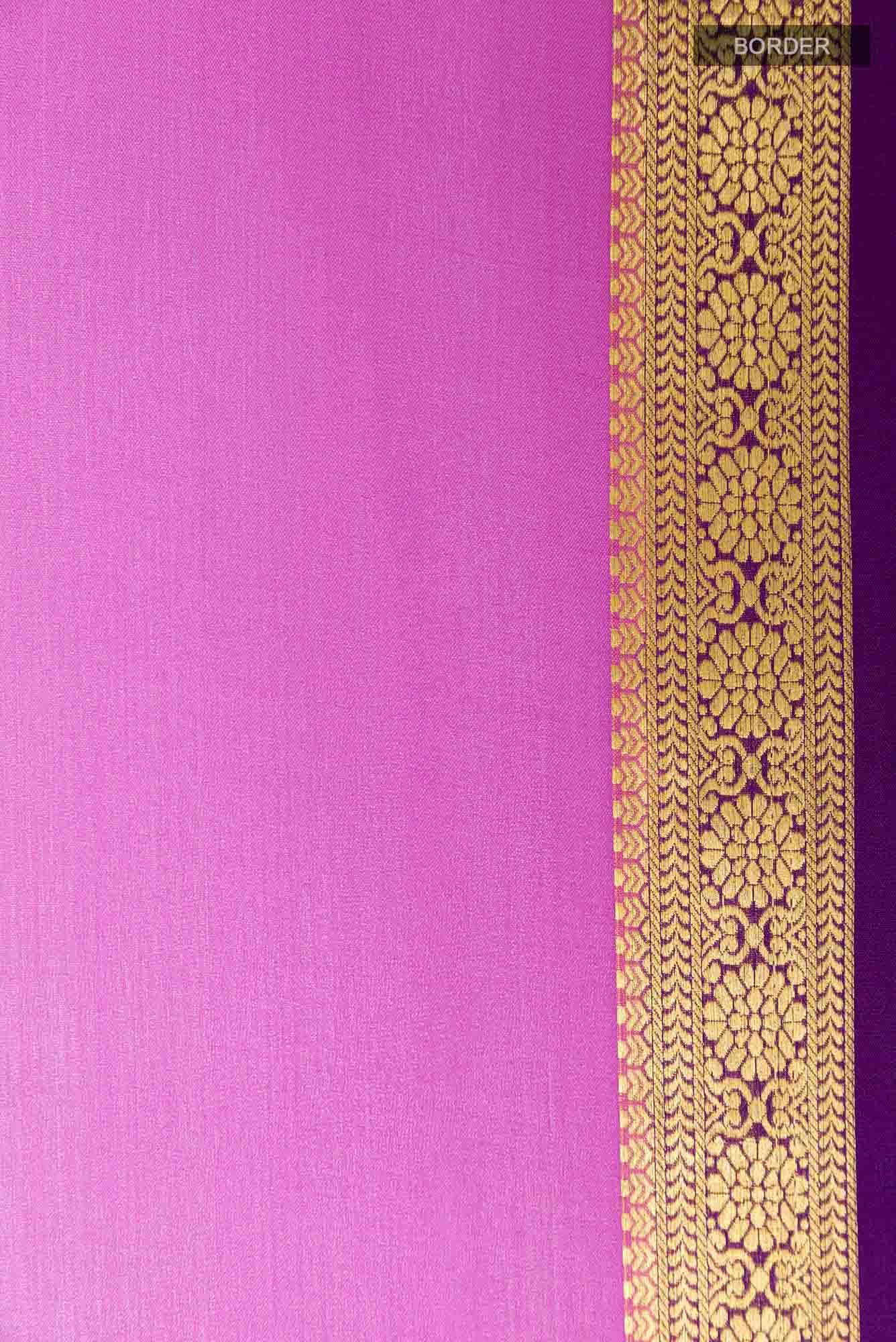 Pink Mysore Crepe Saree