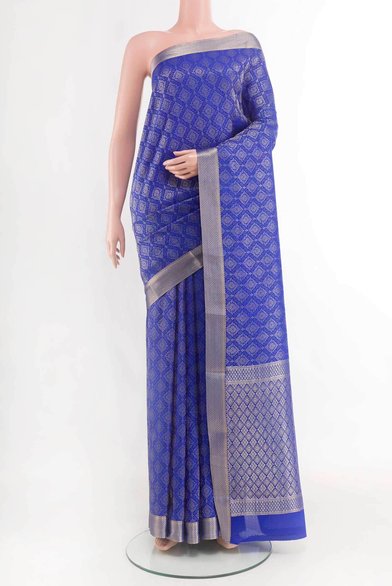 Dark Blue Crepe Saree