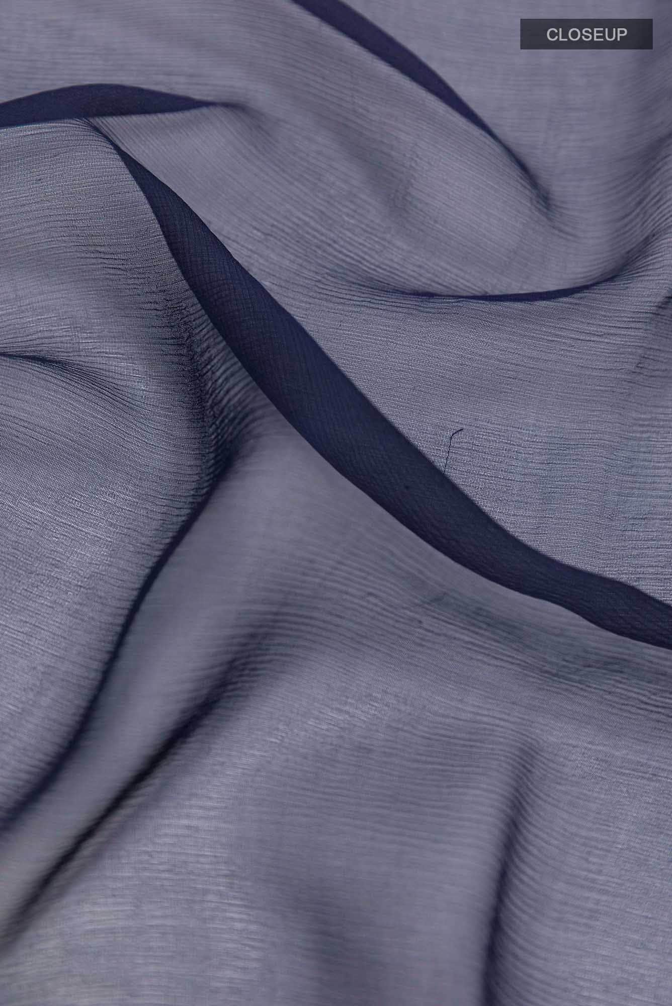 Navy Blue Chiffon Saree