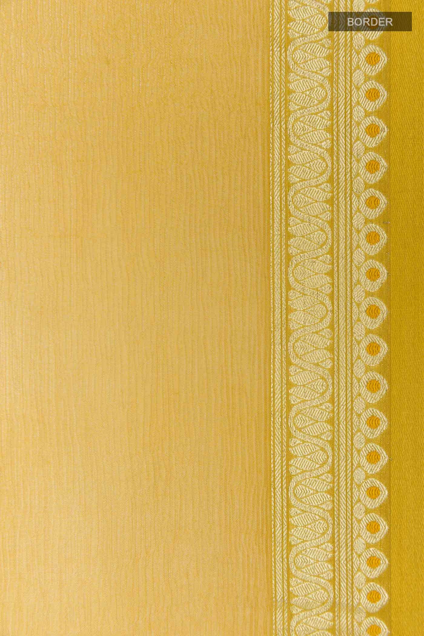 Yellow Mysore Chiffon Saree