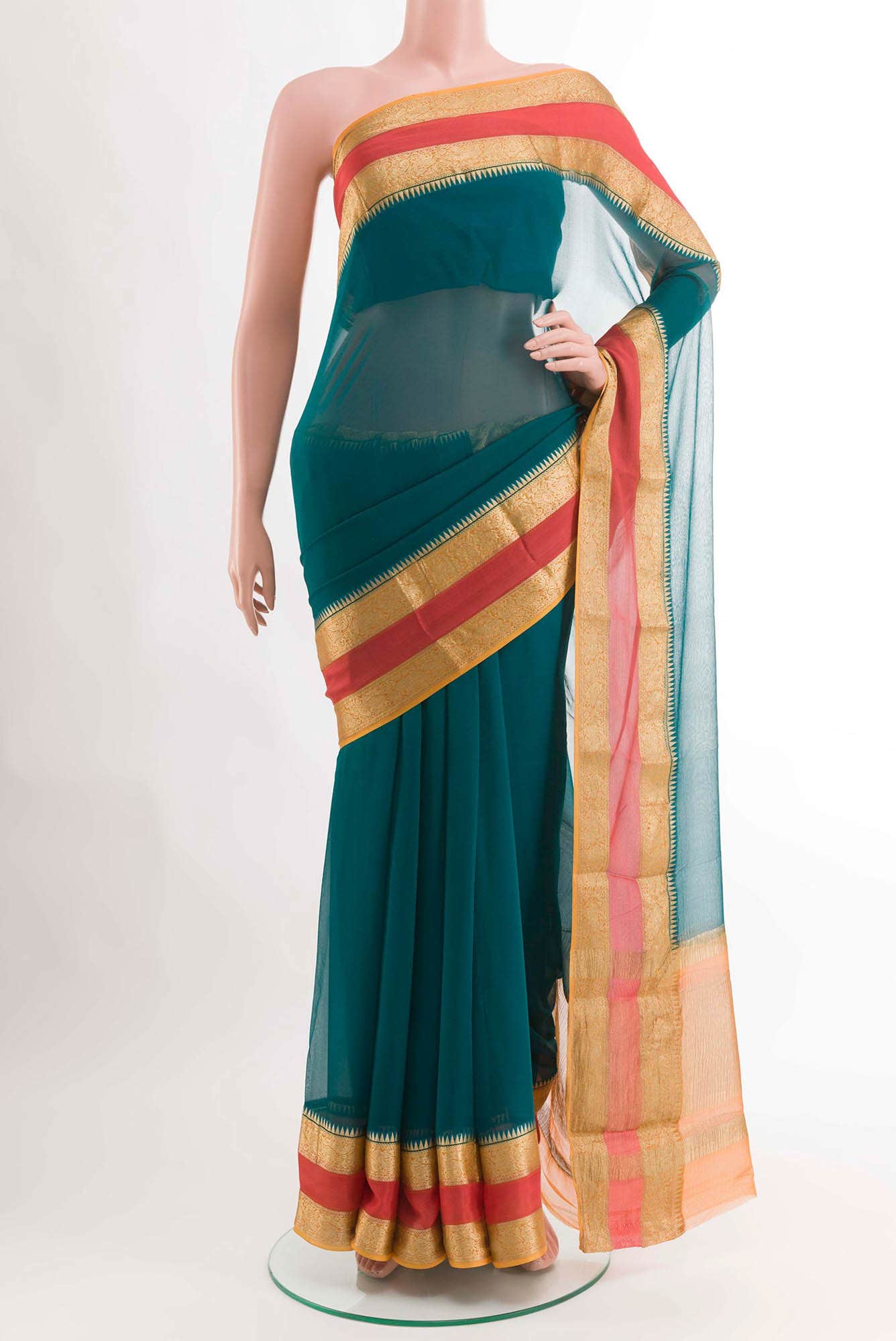 Dark Blue Chiffon Saree