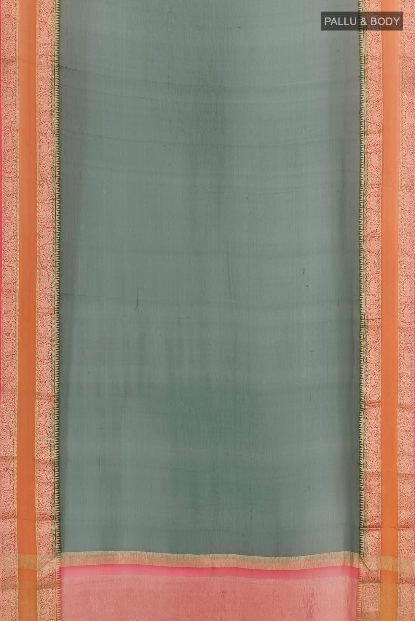 Bottle Green Mysore Chiffon Saree