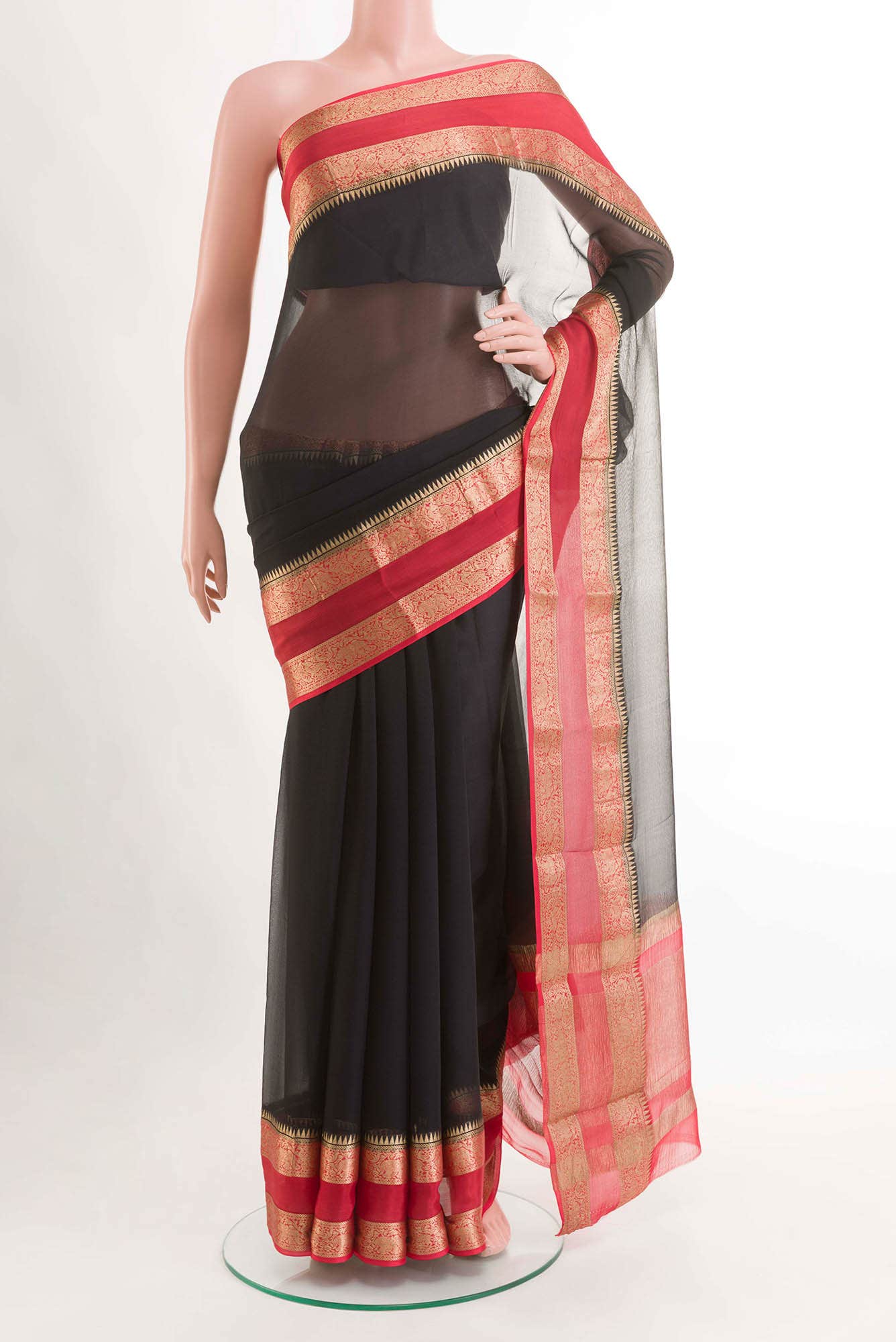 Black Chiffon Saree