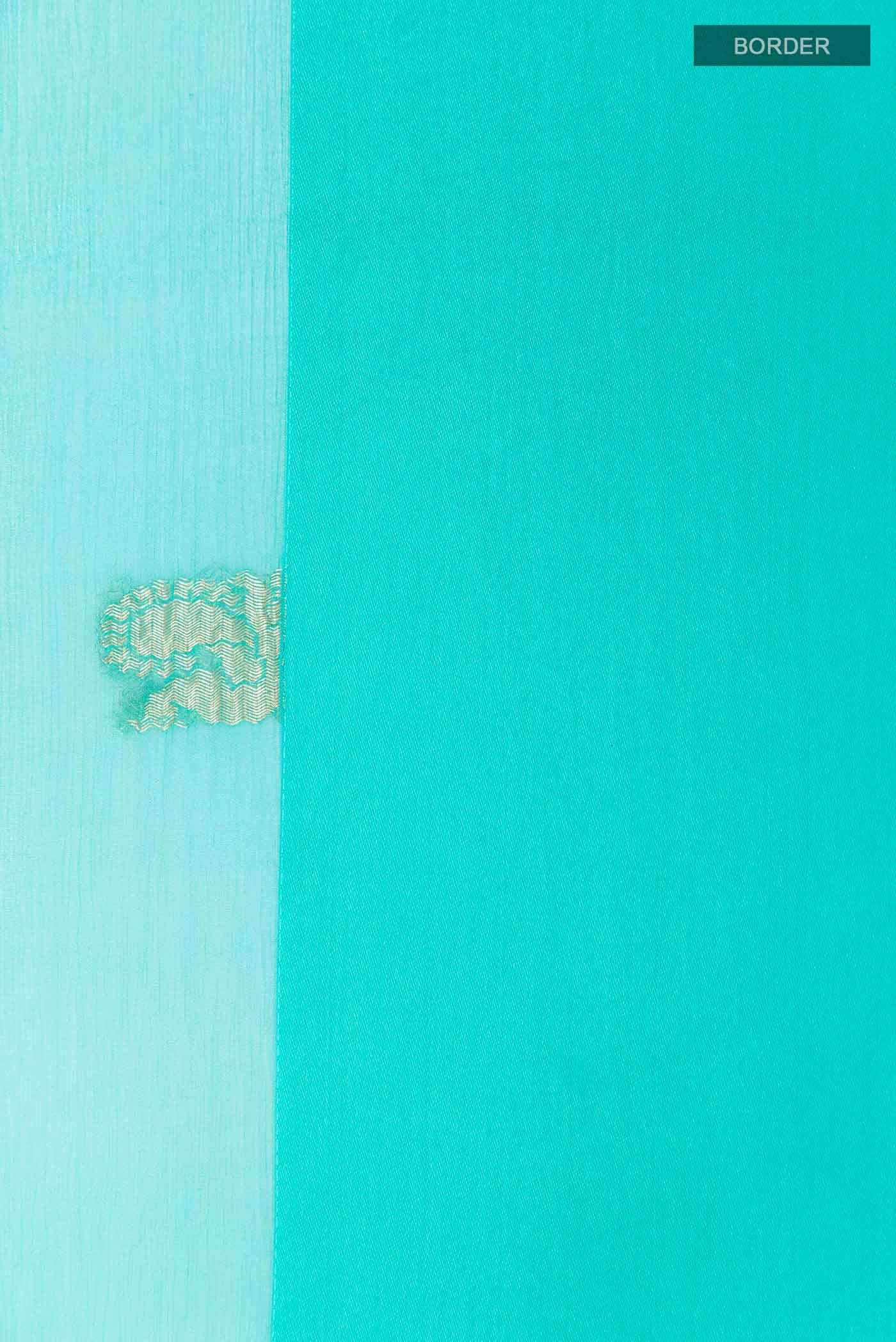 Turquoise Mysore Chiffon Saree