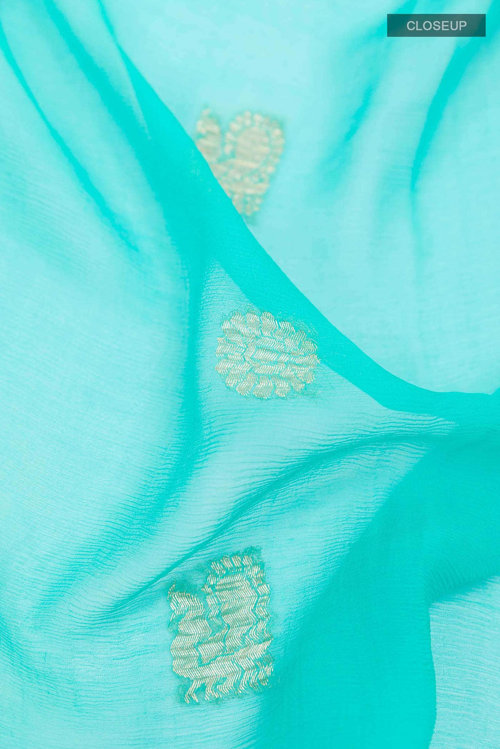 Turquoise Mysore Chiffon Saree