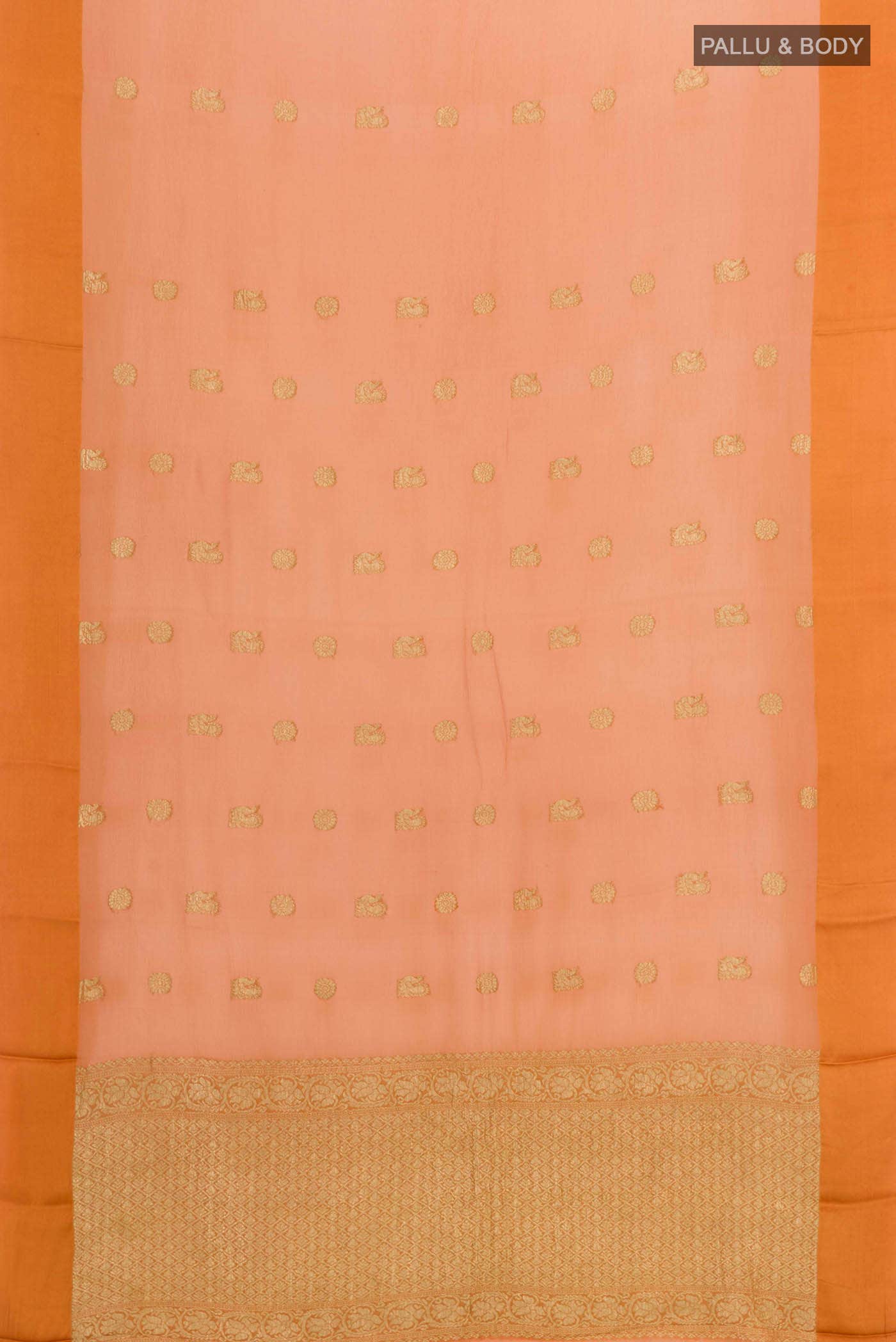 Orange Mysore Chiffon Saree