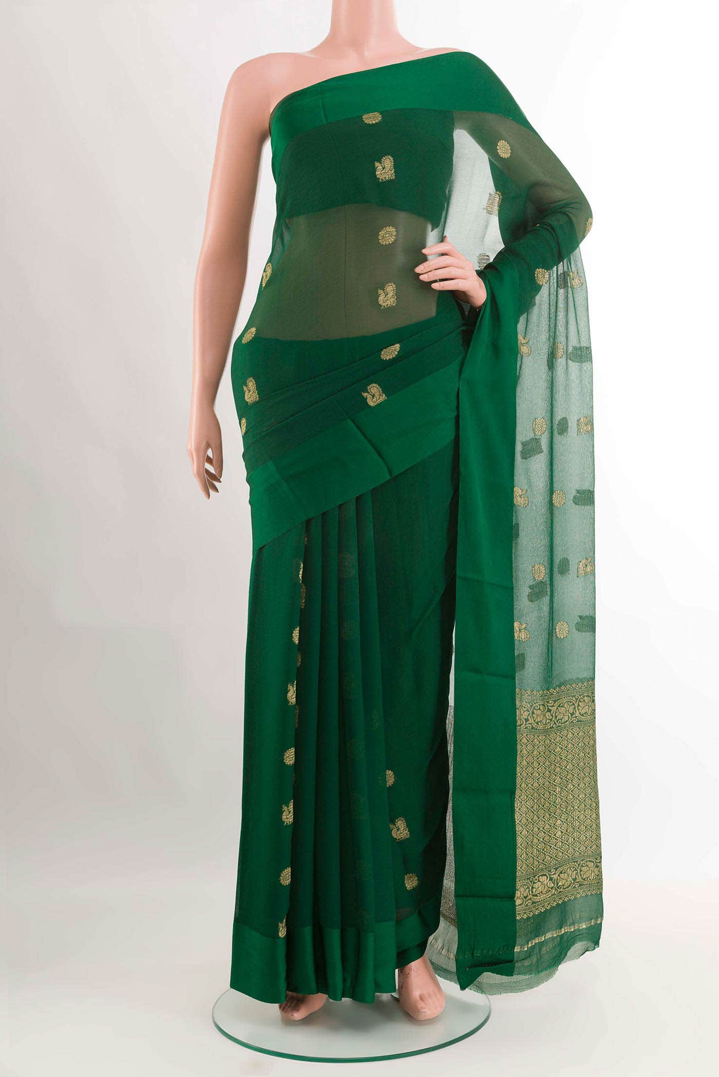 Green Mysore Chiffon Saree