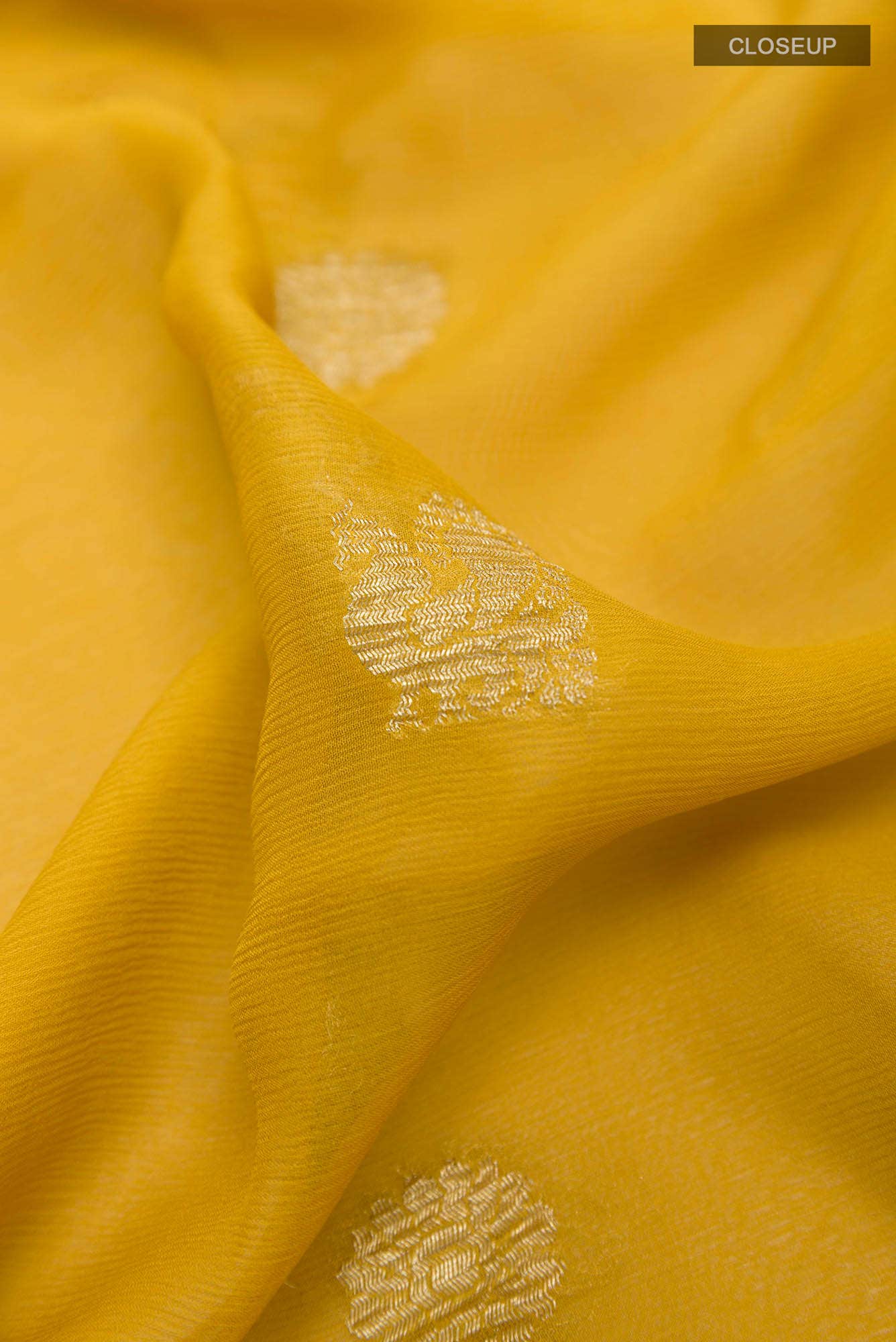 Yellow Mysore Chiffon Saree