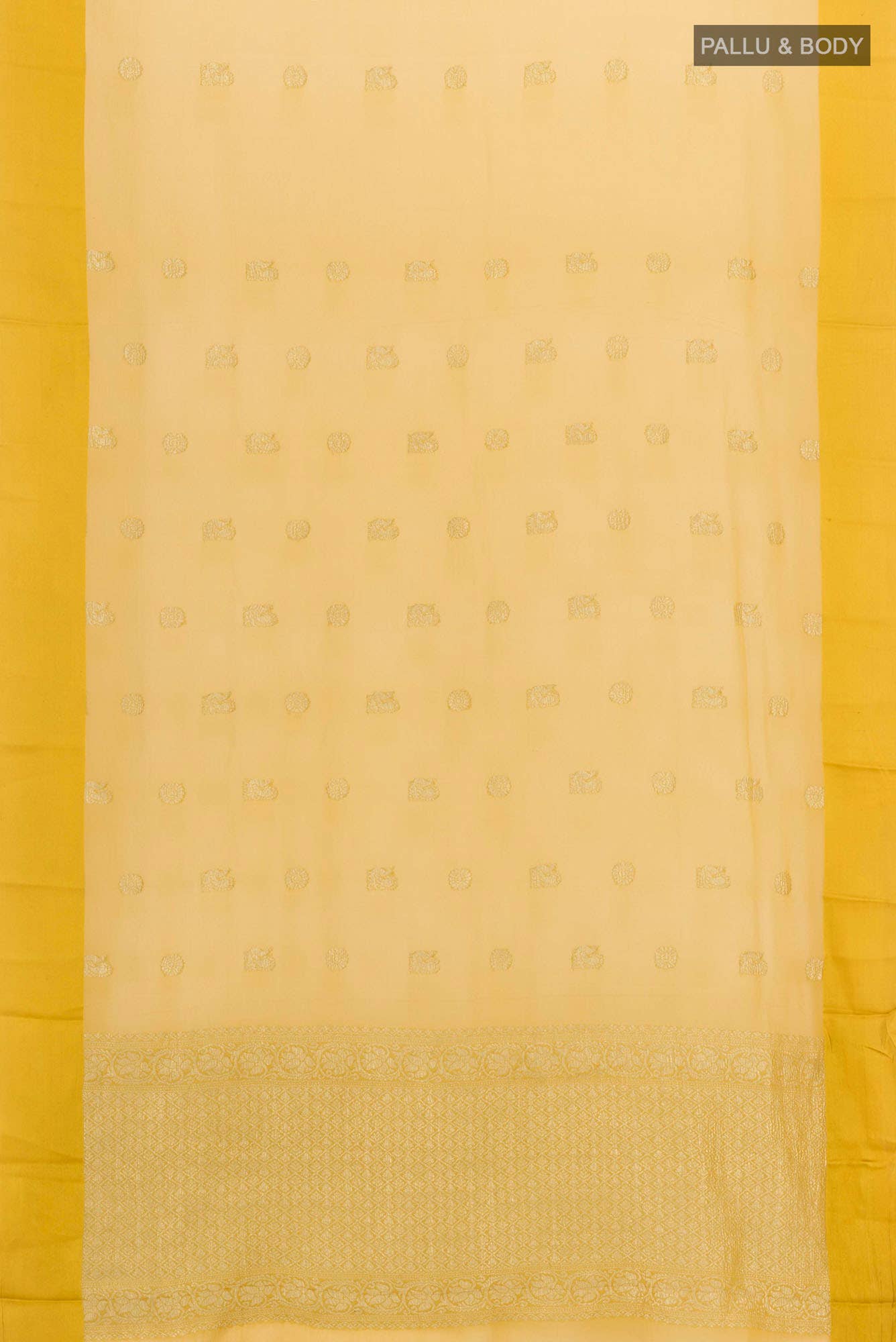 Yellow Mysore Chiffon Saree