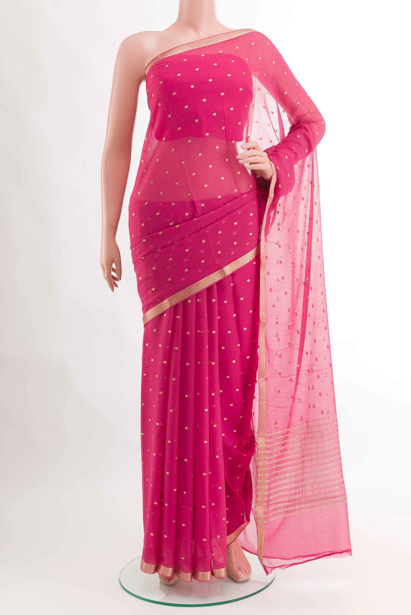 Pink Chiffon Saree