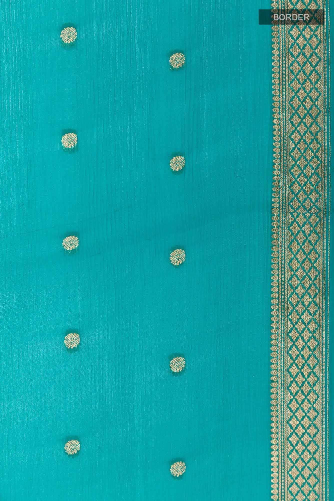 Turquoise Chiffon Saree