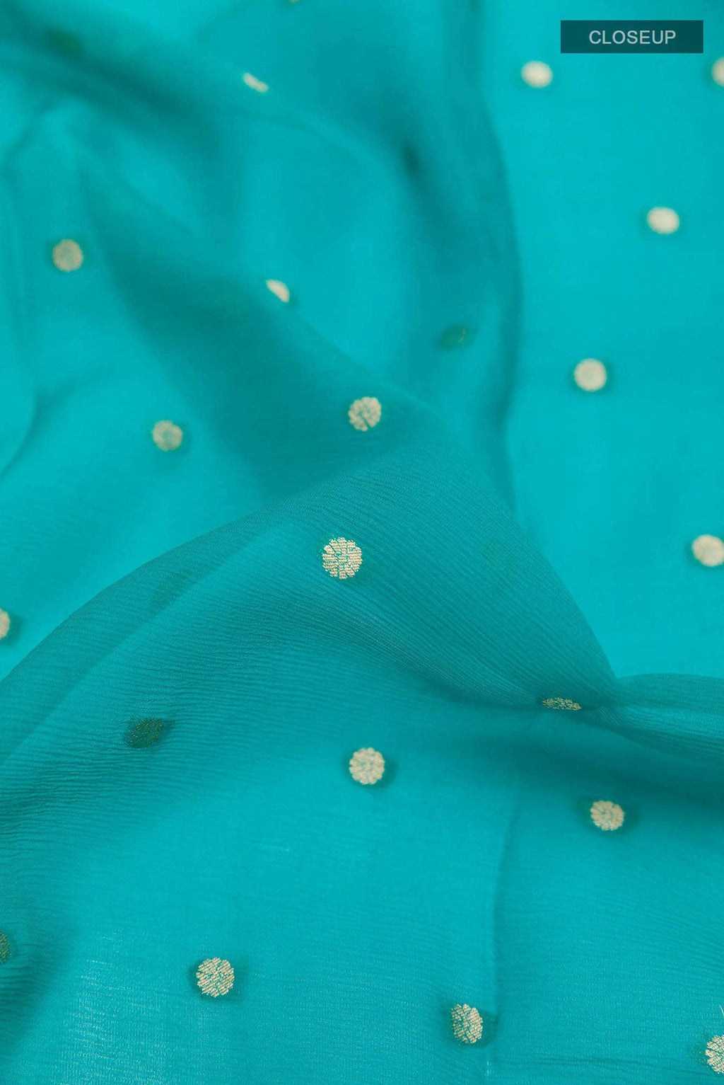 Turquoise Chiffon Saree