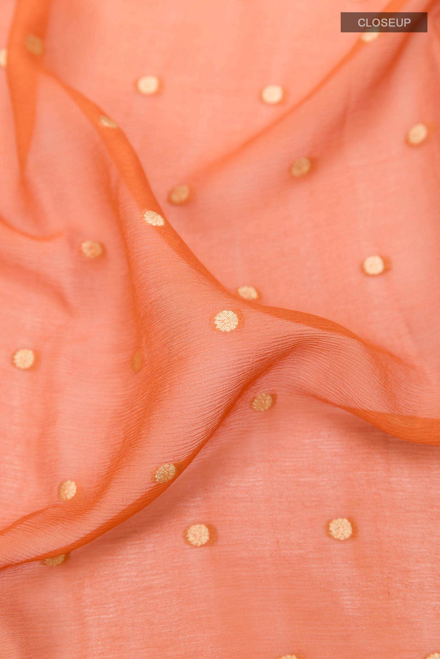 Orange Mysore Chiffon Saree