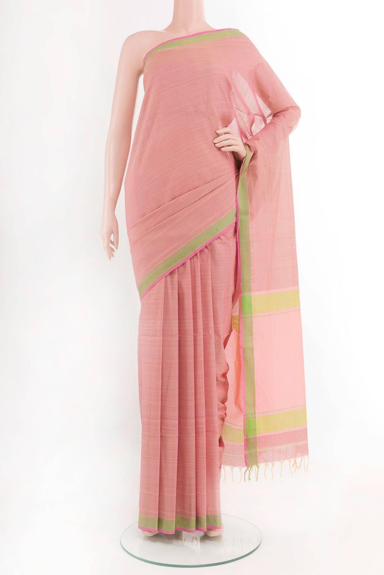 Dark Pink Cotton Saree