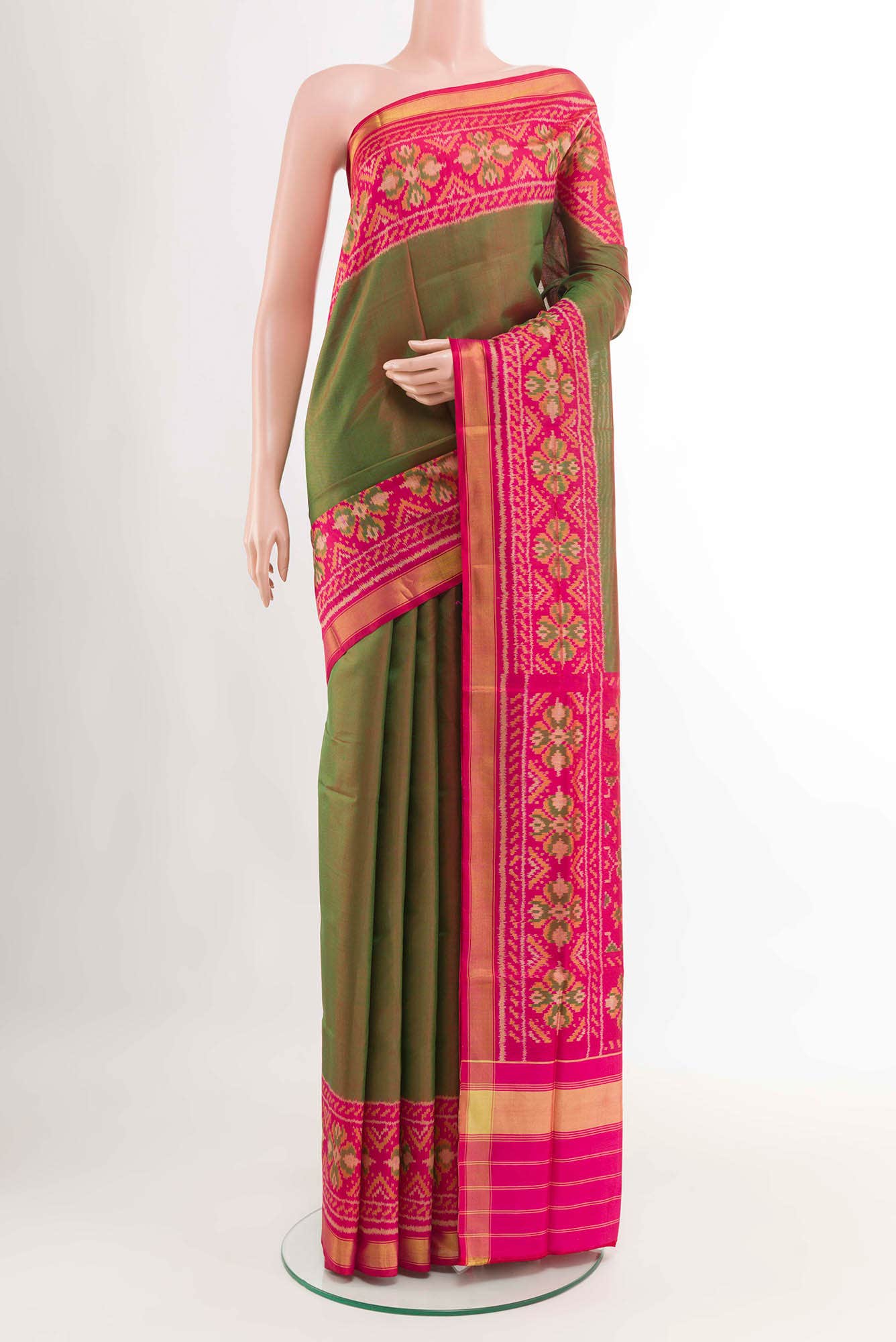 Dark Pink Rajkot Patola Silk Saree