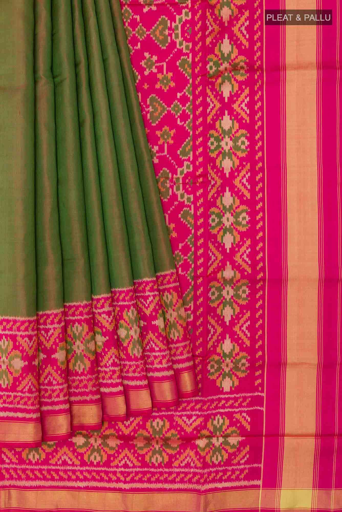 Dark Pink Rajkot Patola Silk Saree