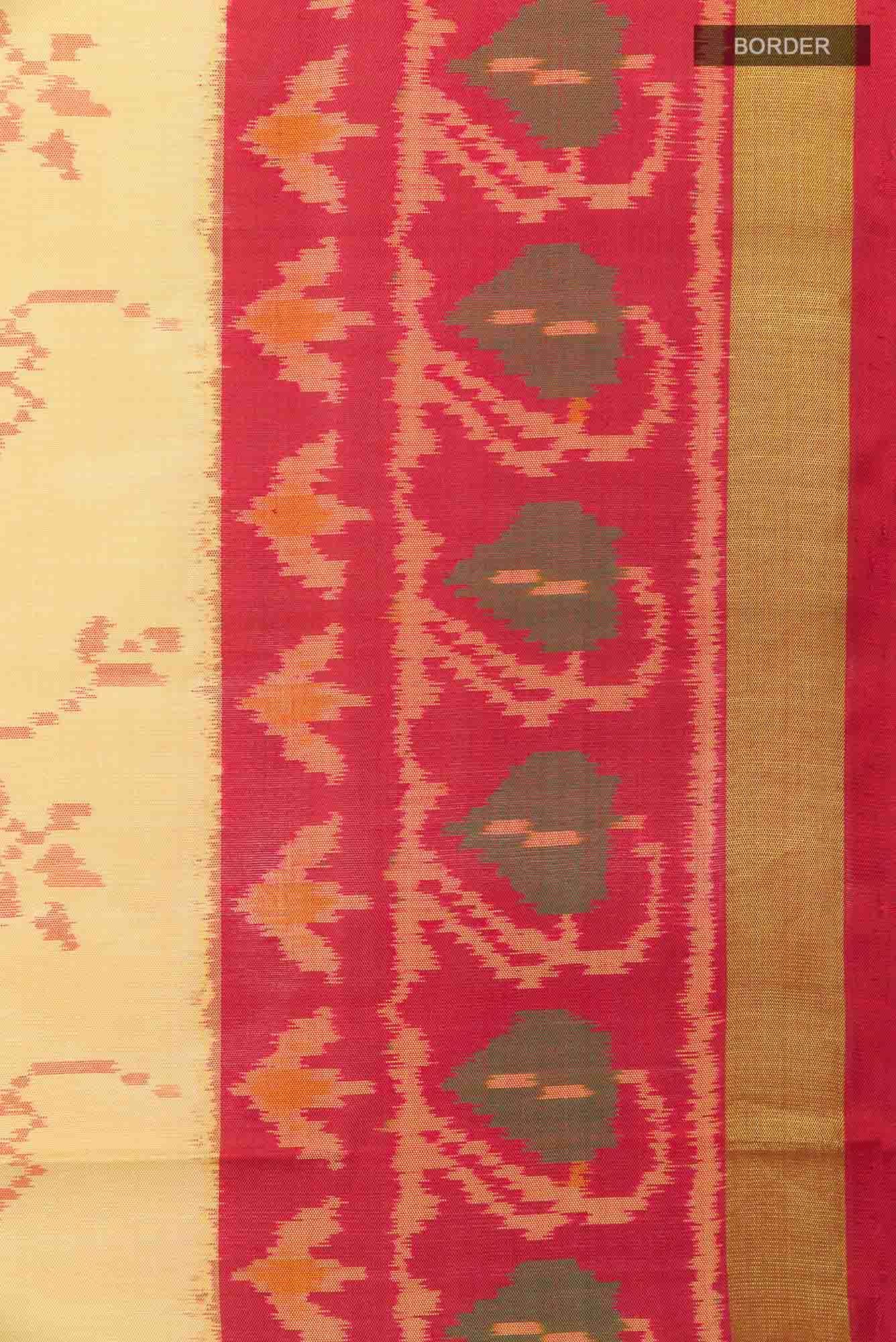 Beige Rajkot Patola Silk Saree