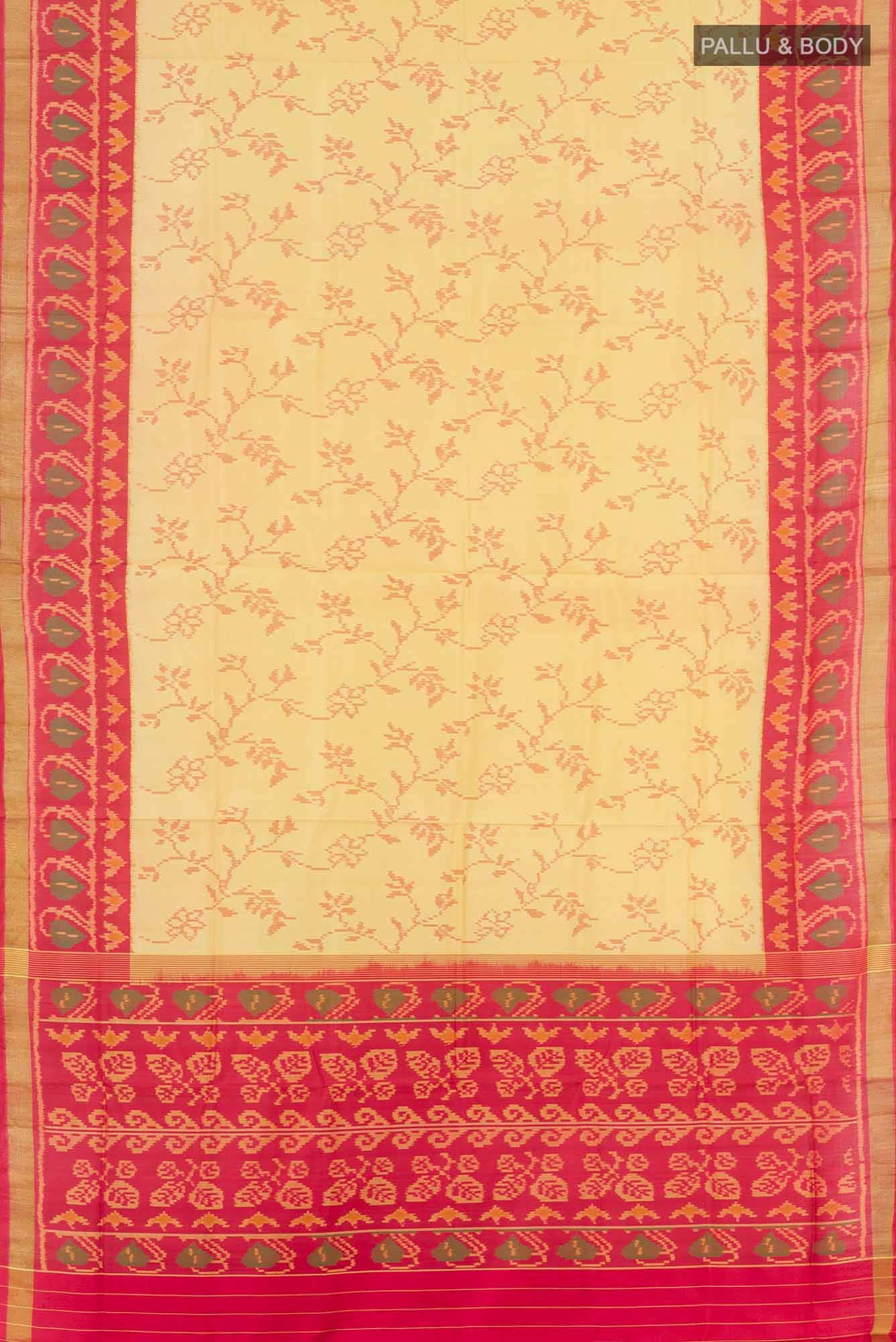 Beige Rajkot Patola Silk Saree