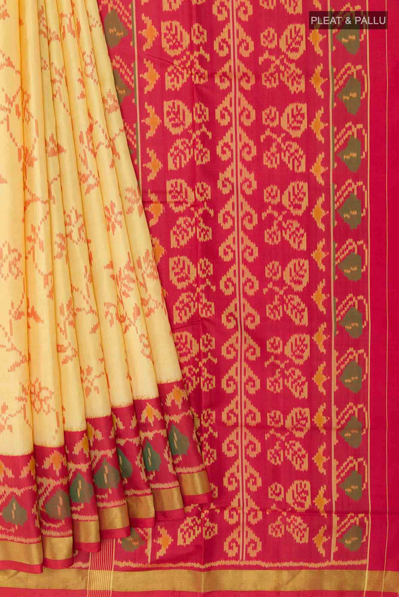 Beige Rajkot Patola Silk Saree