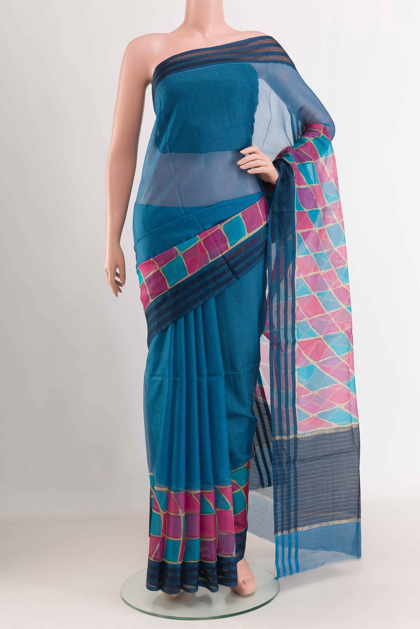 Blue Kota Cotton Saree