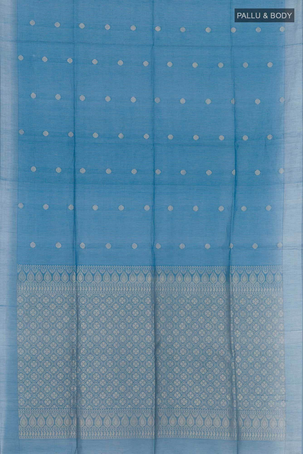 Blue Blended Kora Cotton Saree