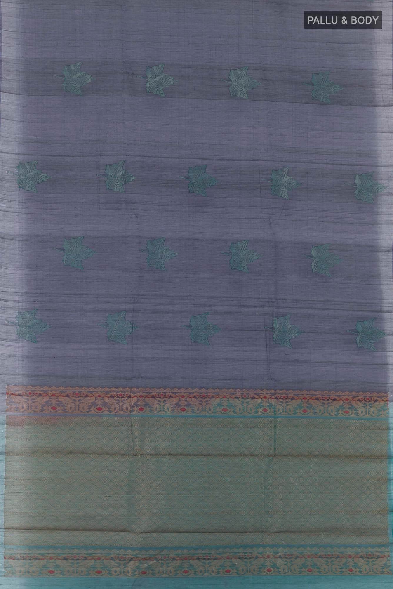 Dark Blue Blended Kora Cotton Saree