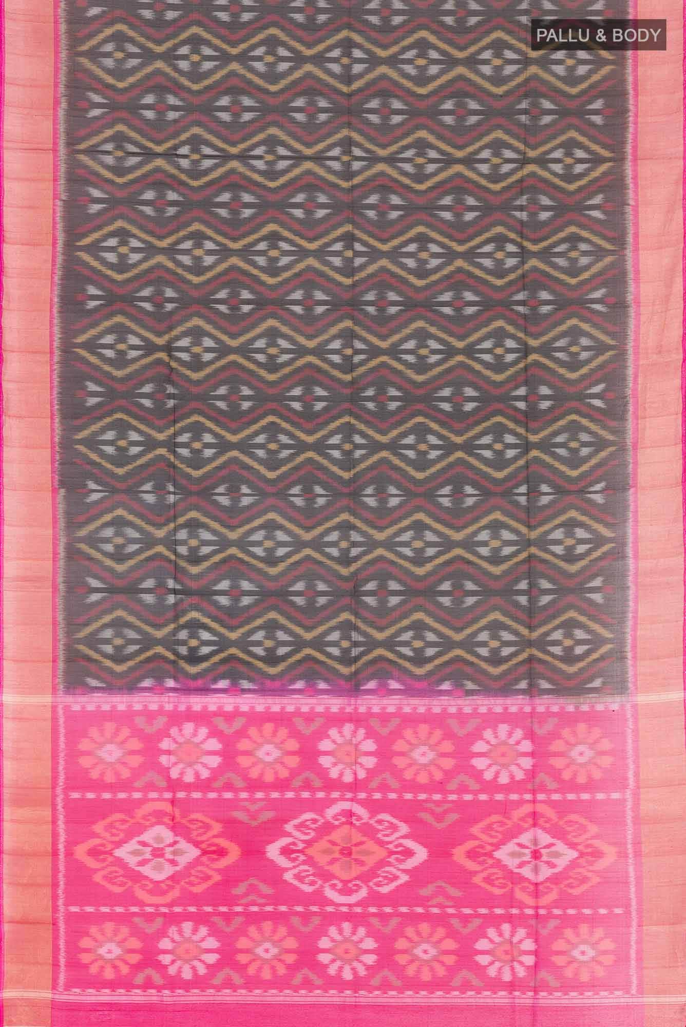 Black Blended Kora Cotton Saree