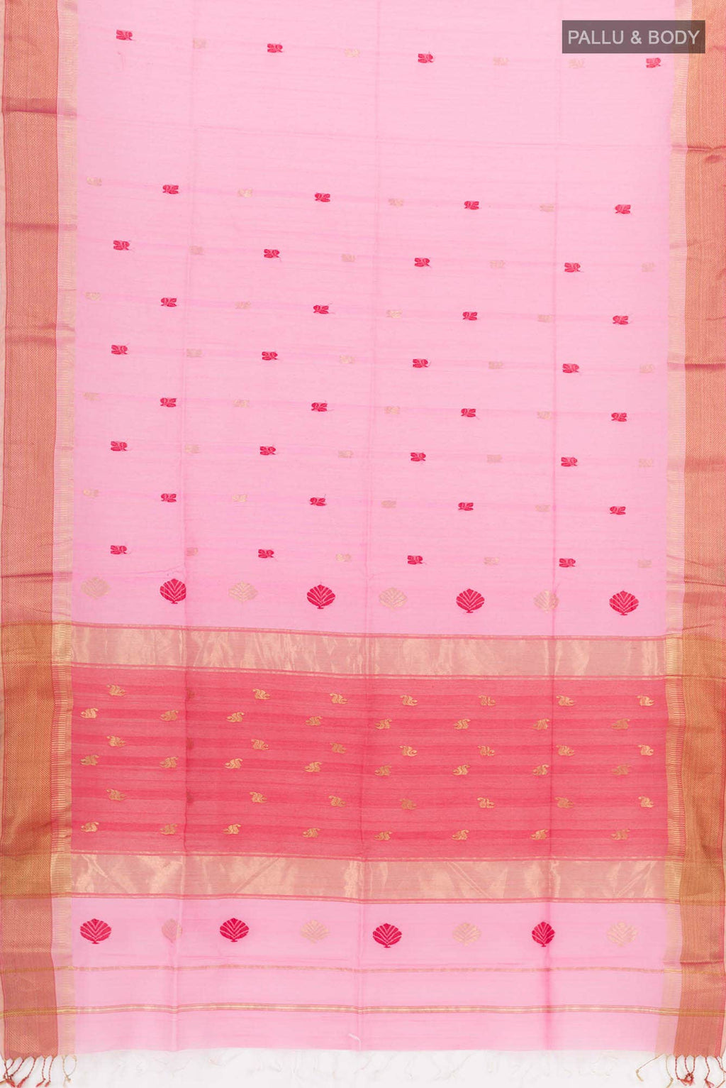 Pink Blended Kora Cotton Saree