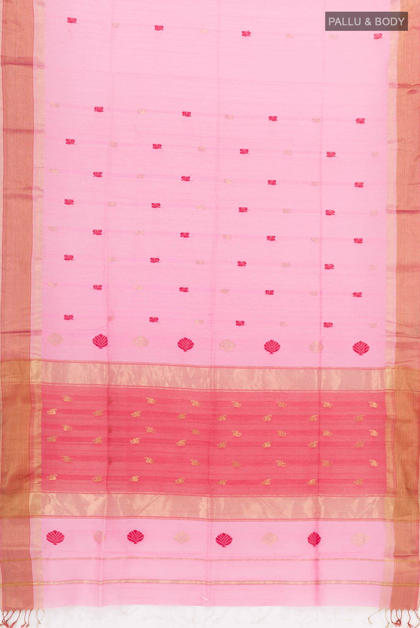 Pink Blended Kora Cotton Saree