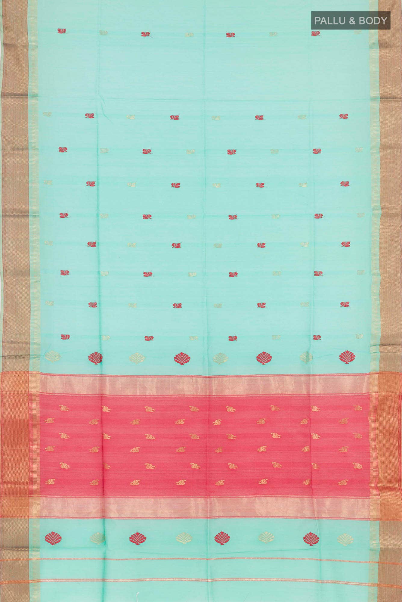 Sea Green Blended Maheshwari Silk Cotton Saree