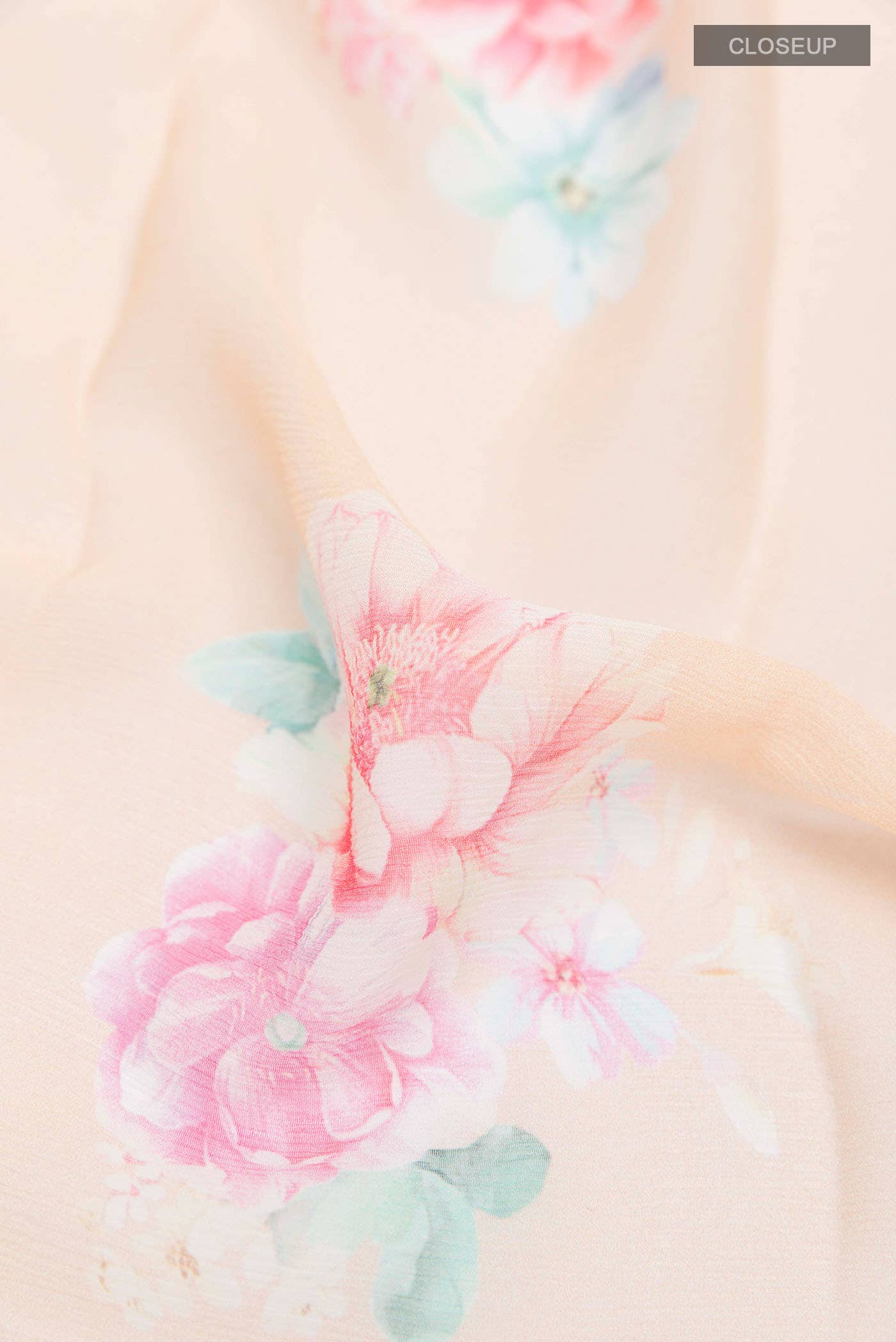 Peach Chiffon Saree