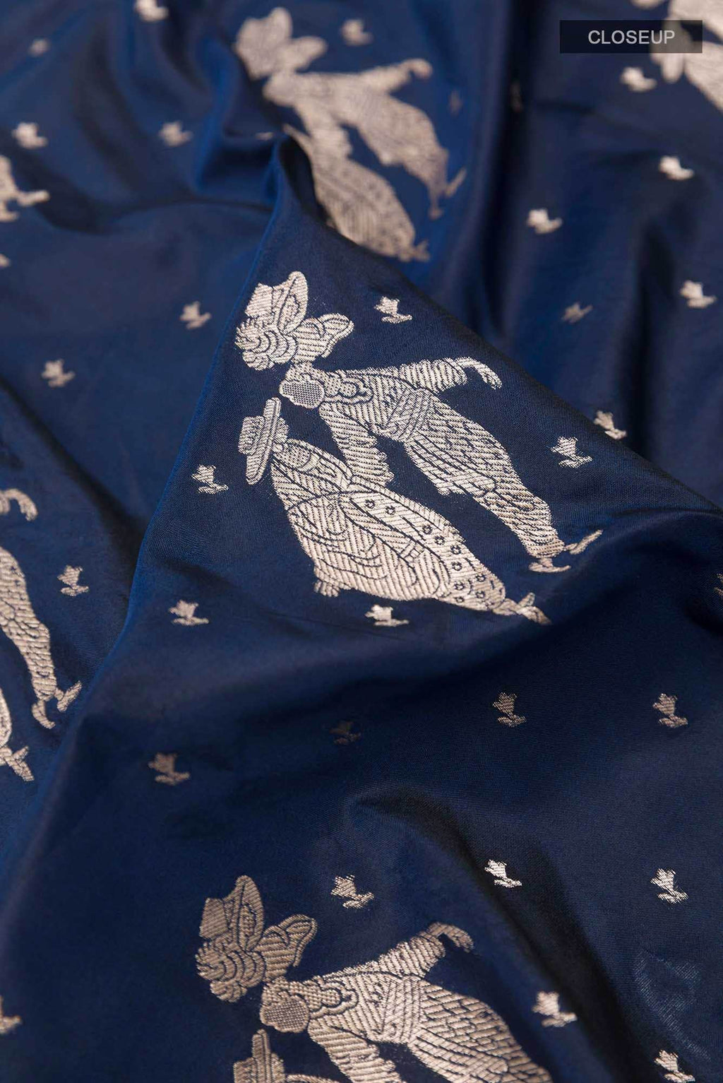 Dark Blue Banarasi Silk Saree