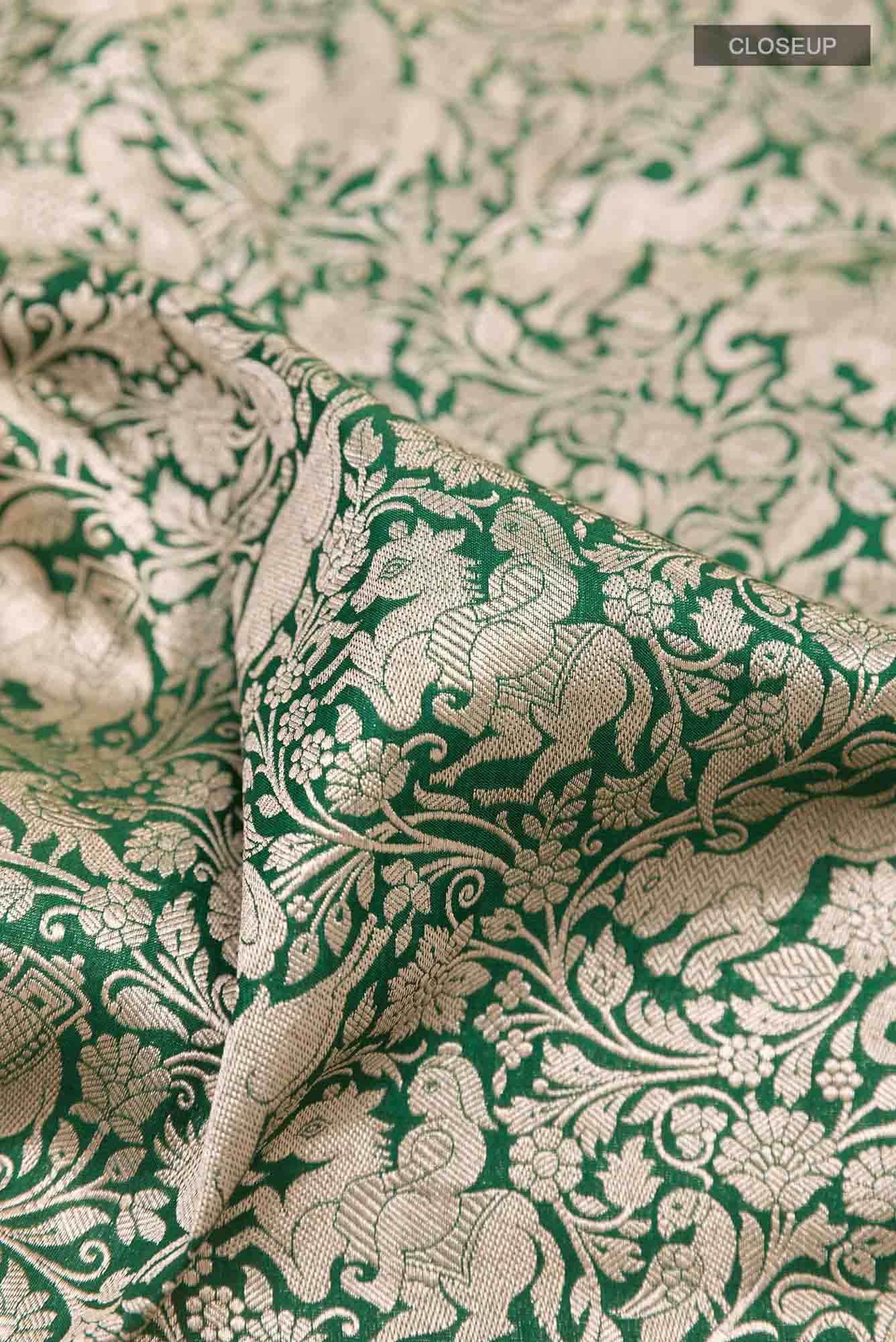 Green Banarasi Silk Saree