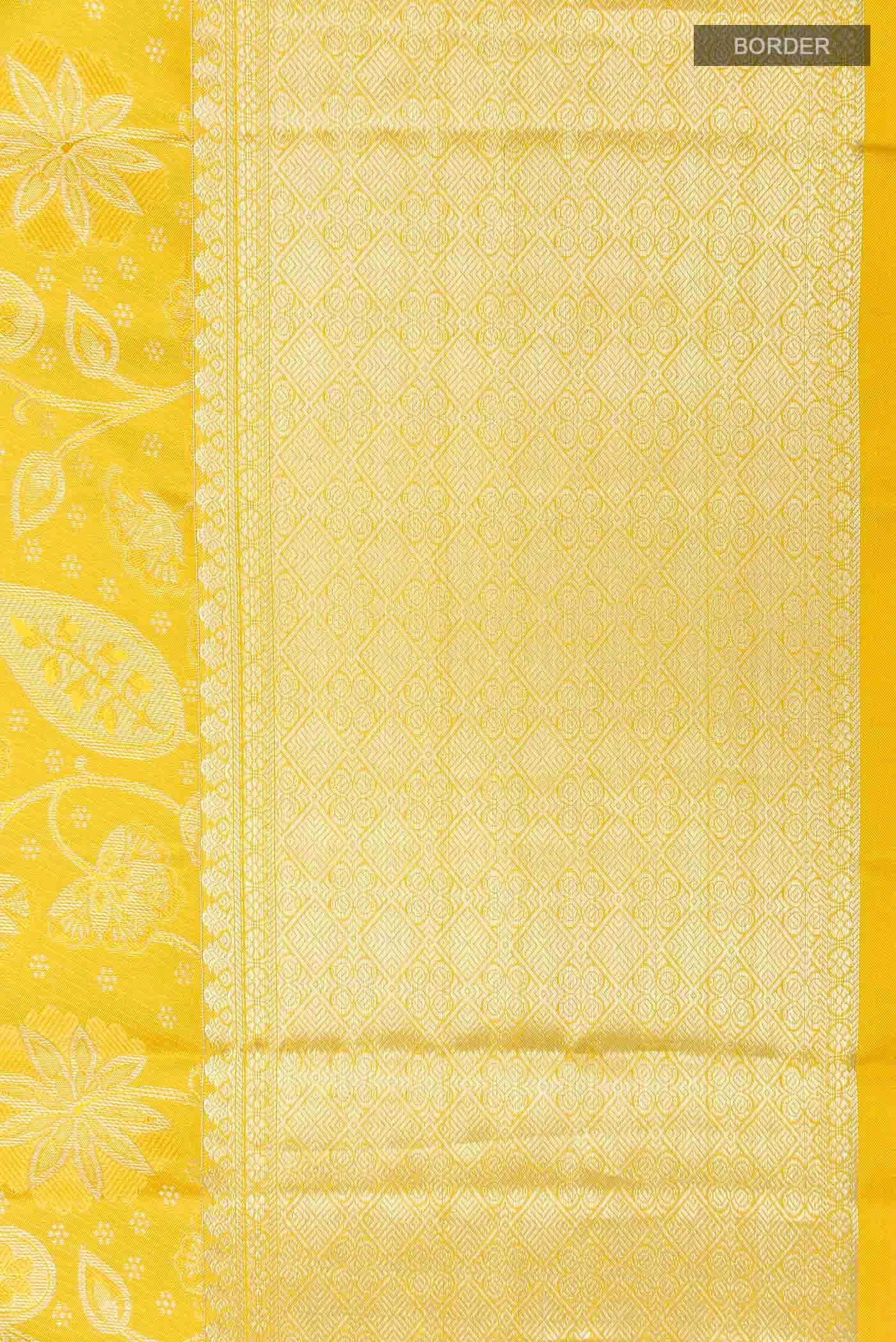 Yellow Kanchipuram Silk Saree